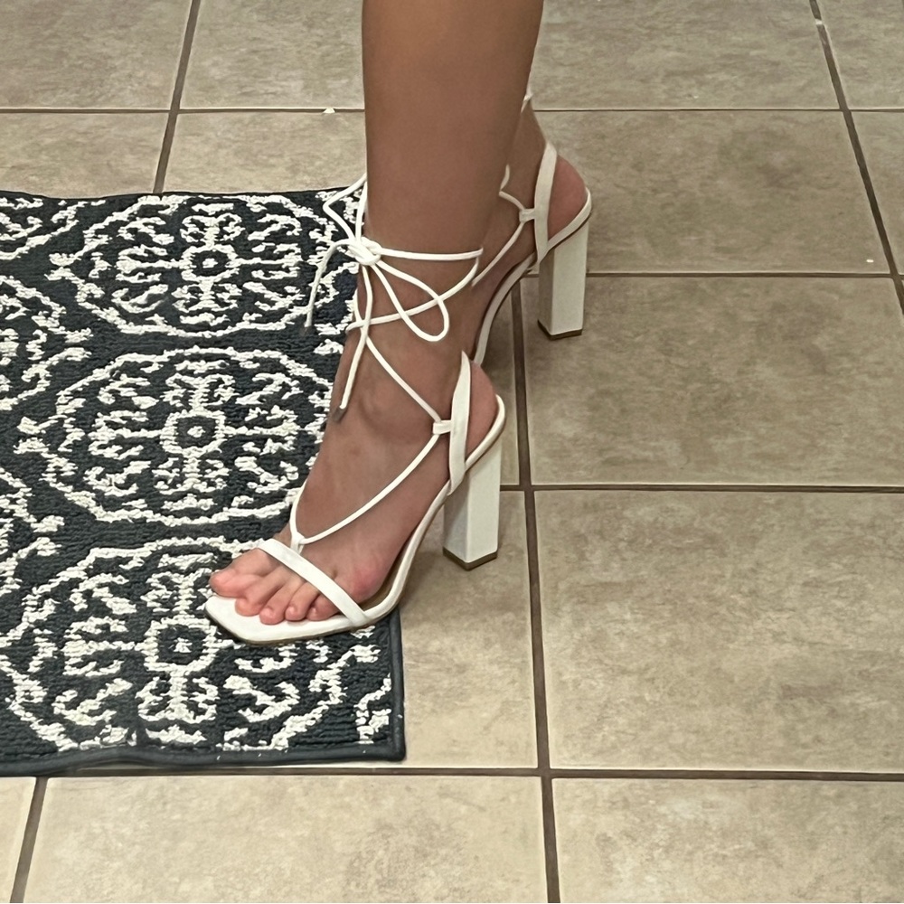 Elegant White Strappy Heels